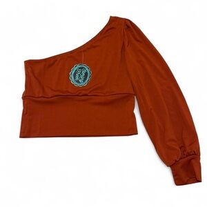 Sterling Kreek On the Horizon One Shoulder Blouse Top Womens XL Festival Cowgirl